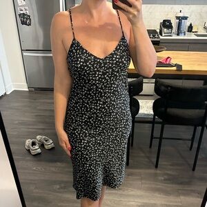 Navy Floral Spaghetti Strap Dress